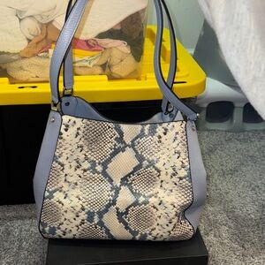 Kate Spade Blue and Cream Snakeskin Shoulder Bag